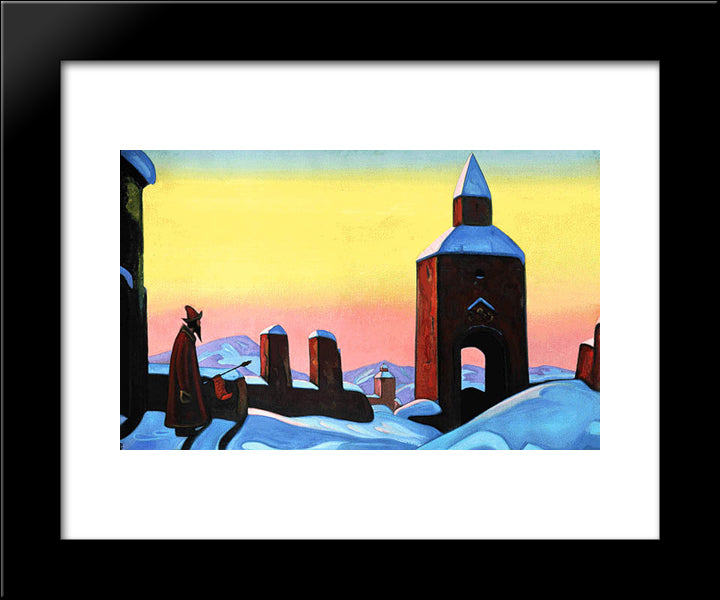 Message To Tiron 20x24 Black Modern Wood Framed Art Print Poster by Roerich, Nicholas