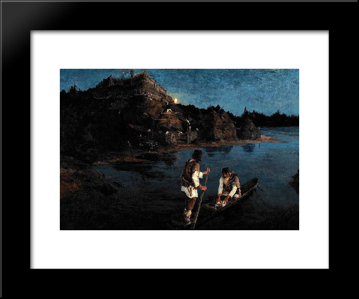 Messenger. Clan Revolted Against To Clan. 20x24 Black Modern Wood Framed Art Print Poster by Roerich, Nicholas
