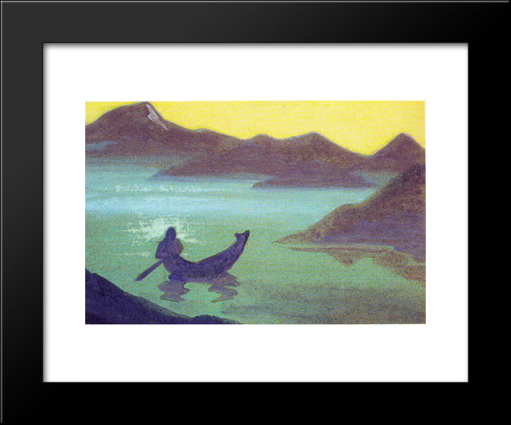 Messenger From Himalayas 20x24 Black Modern Wood Framed Art Print Poster by Roerich, Nicholas
