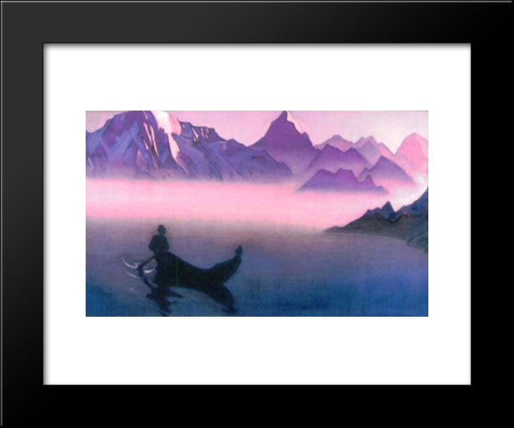 Messenger From Himalayas (Going Home) 20x24 Black Modern Wood Framed Art Print Poster by Roerich, Nicholas