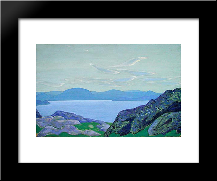 Messengers Of Morning 20x24 Black Modern Wood Framed Art Print Poster by Roerich, Nicholas