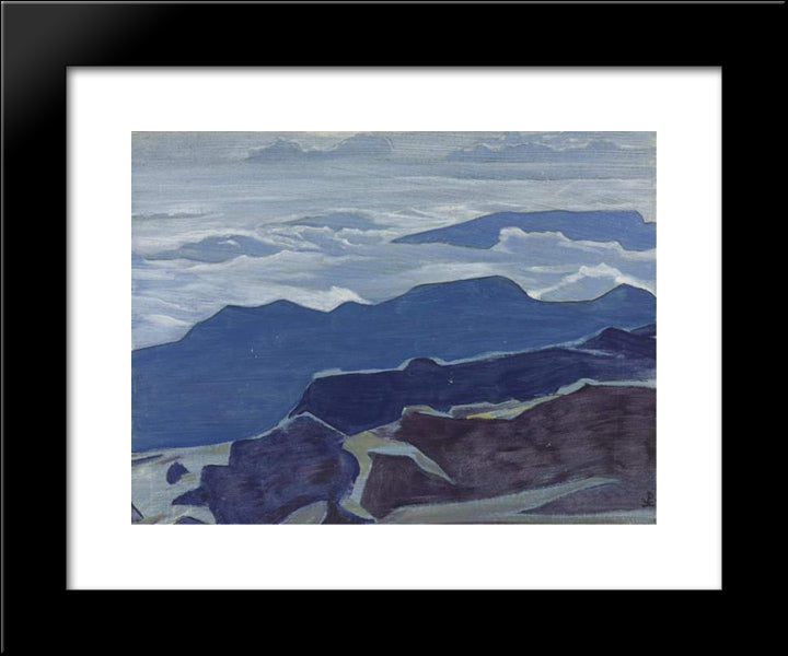 Mist Before Dawn 20x24 Black Modern Wood Framed Art Print Poster by Roerich, Nicholas