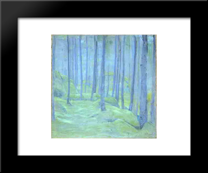 Mist In The Forest 20x24 Black Modern Wood Framed Art Print Poster by Roerich, Nicholas