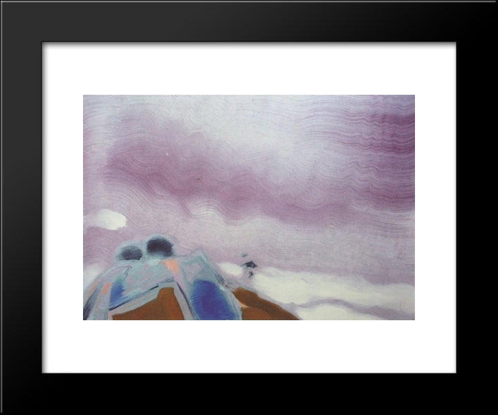 Mists 20x24 Black Modern Wood Framed Art Print Poster by Roerich, Nicholas