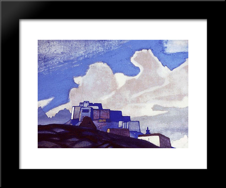 Monastery In The Mountains 20x24 Black Modern Wood Framed Art Print Poster by Roerich, Nicholas