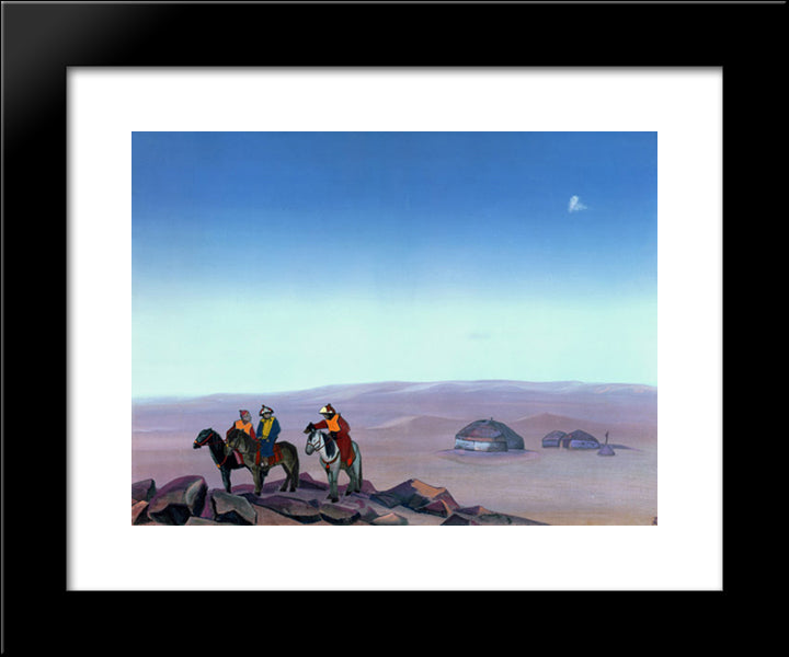 Mongolia. Yurtas. 20x24 Black Modern Wood Framed Art Print Poster by Roerich, Nicholas