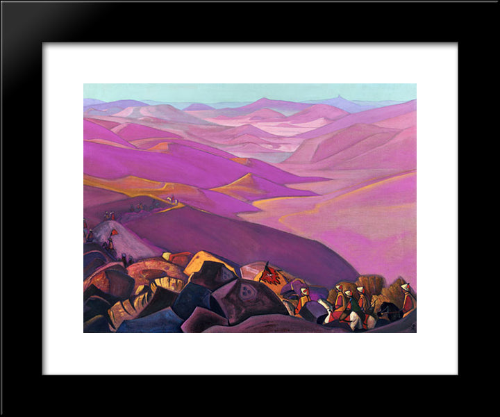 Mongolia (Campaign Of Genghis Khan) 20x24 Black Modern Wood Framed Art Print Poster by Roerich, Nicholas