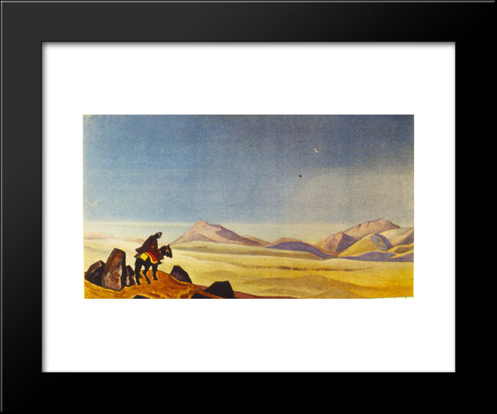 Mongolian Horseman 20x24 Black Modern Wood Framed Art Print Poster by Roerich, Nicholas