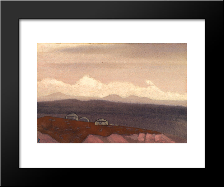 Mongolian Yurtas 20x24 Black Modern Wood Framed Art Print Poster by Roerich, Nicholas