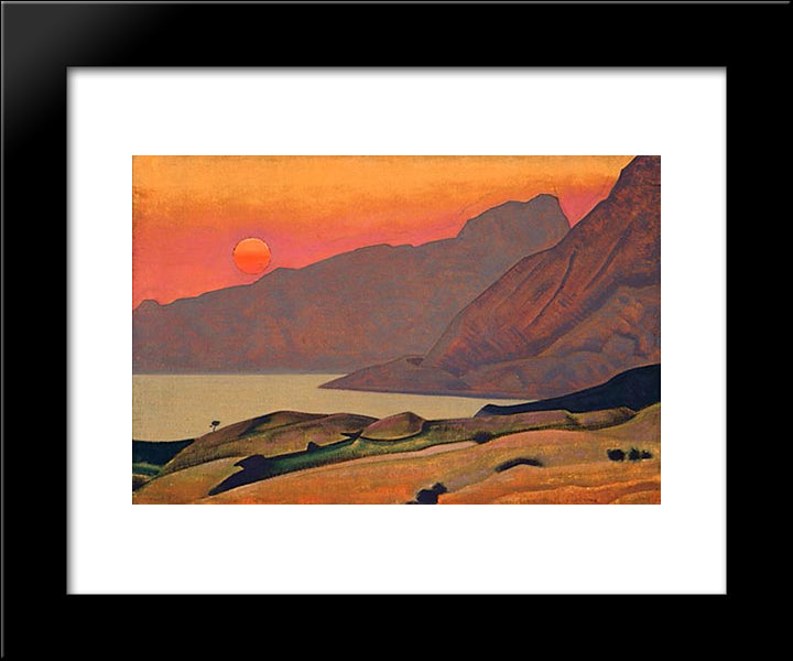 Monhegan 20x24 Black Modern Wood Framed Art Print Poster by Roerich, Nicholas