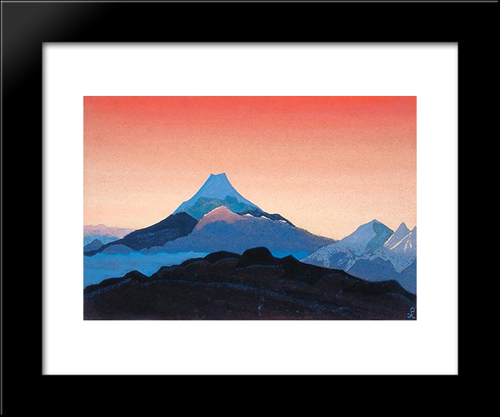Mount Fuji 20x24 Black Modern Wood Framed Art Print Poster by Roerich, Nicholas