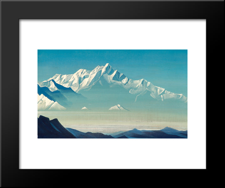 Mount Of Five Treasures (Two Worlds) 20x24 Black Modern Wood Framed Art Print Poster by Roerich, Nicholas