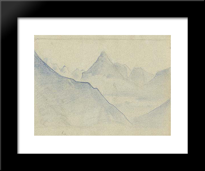 Mountain Landscape 20x24 Black Modern Wood Framed Art Print Poster by Roerich, Nicholas