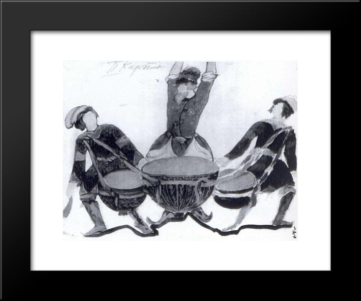 Musicians 20x24 Black Modern Wood Framed Art Print Poster by Roerich, Nicholas