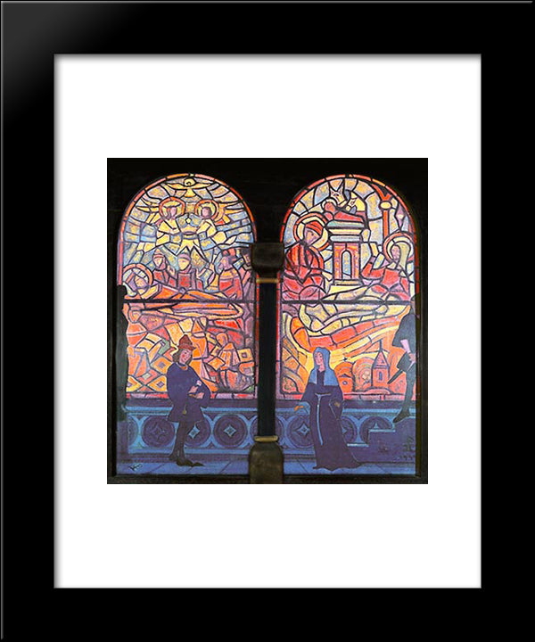 Mystery Of Rose 20x24 Black Modern Wood Framed Art Print Poster by Roerich, Nicholas