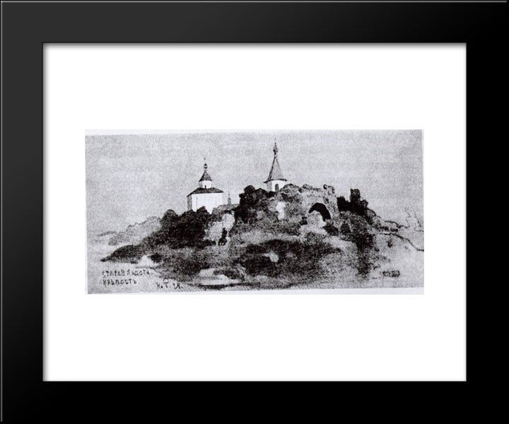 Old Ladoga. Fortress. 20x24 Black Modern Wood Framed Art Print Poster by Roerich, Nicholas
