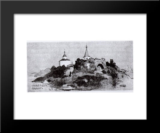 Old Ladoga. Fortress. 20x24 Black Modern Wood Framed Art Print Poster by Roerich, Nicholas