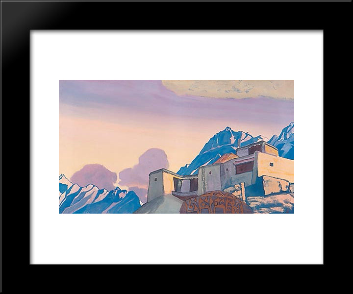 Om Mani Padme Hum 20x24 Black Modern Wood Framed Art Print Poster by Roerich, Nicholas