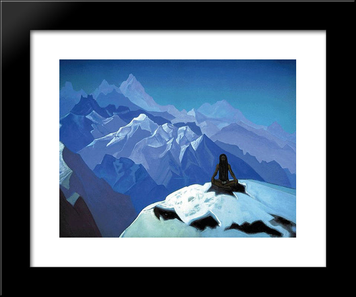 On The Heights (Tummo) 20x24 Black Modern Wood Framed Art Print Poster by Roerich, Nicholas