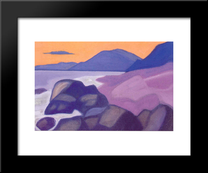 On The Lake Shop Pangalo 20x24 Black Modern Wood Framed Art Print Poster by Roerich, Nicholas