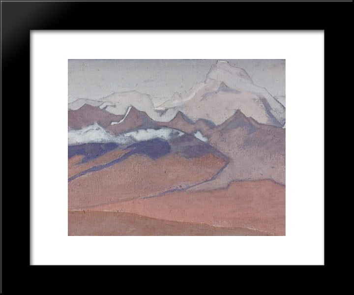 On The Way To Shekar Dzong 20x24 Black Modern Wood Framed Art Print Poster by Roerich, Nicholas