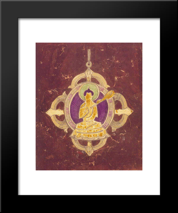 Order Of Buddha All-Conquering 20x24 Black Modern Wood Framed Art Print Poster by Roerich, Nicholas
