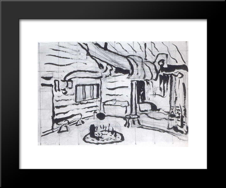 Oze'S Room 20x24 Black Modern Wood Framed Art Print Poster by Roerich, Nicholas