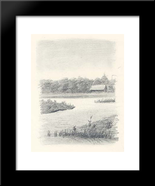 Part Of Izvara Lake 20x24 Black Modern Wood Framed Art Print Poster by Roerich, Nicholas