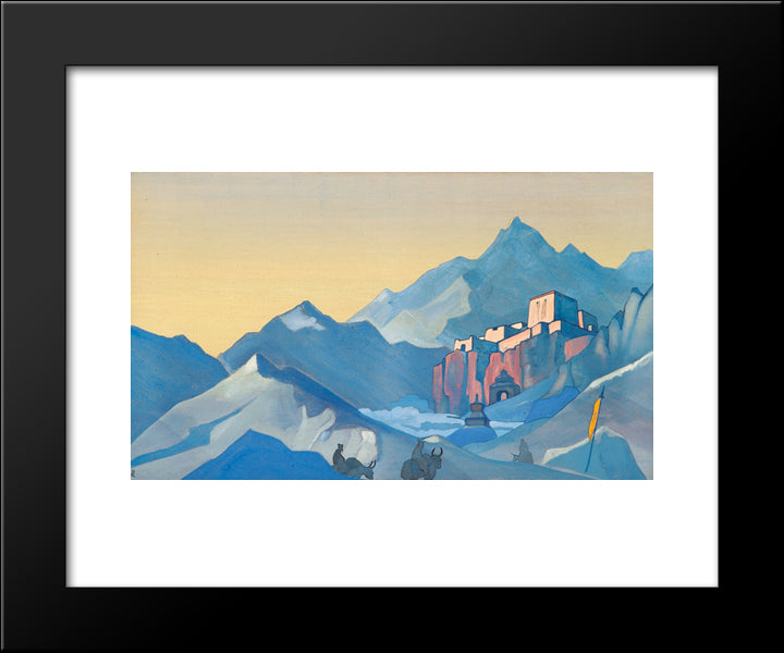 Path To Kailas. Monastery. 20x24 Black Modern Wood Framed Art Print Poster by Roerich, Nicholas