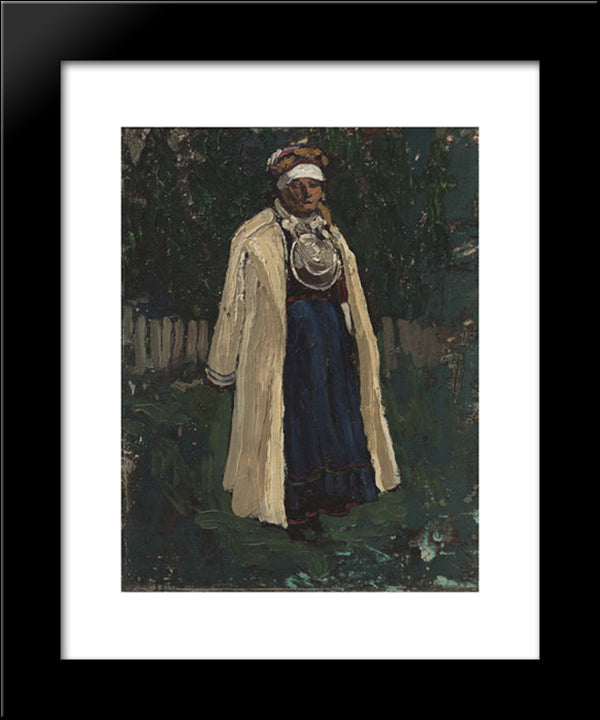 Pechora. A Half-Beleiver (A Seto Woman). 20x24 Black Modern Wood Framed Art Print Poster by Roerich, Nicholas