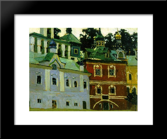 Pechora. General View Of The Courtyard. 20x24 Black Modern Wood Framed Art Print Poster by Roerich, Nicholas