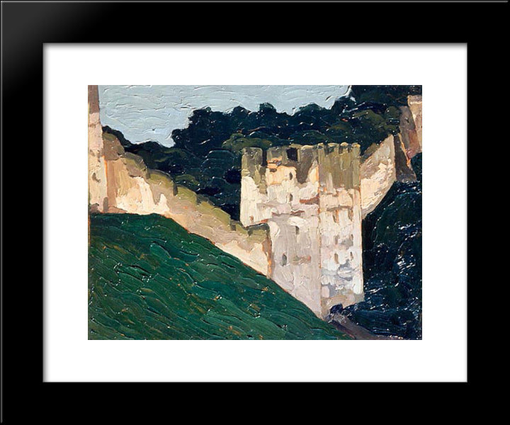 Pechora. Monastery Walls And Towers. 20x24 Black Modern Wood Framed Art Print Poster by Roerich, Nicholas