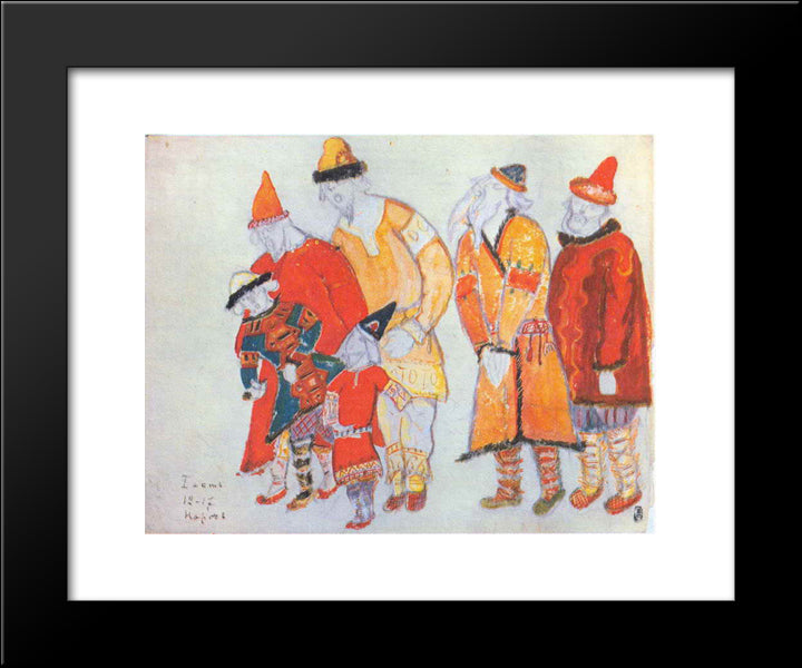 People 20x24 Black Modern Wood Framed Art Print Poster by Roerich, Nicholas