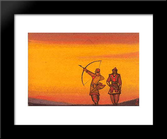 Polovets With Bow 20x24 Black Modern Wood Framed Art Print Poster by Roerich, Nicholas