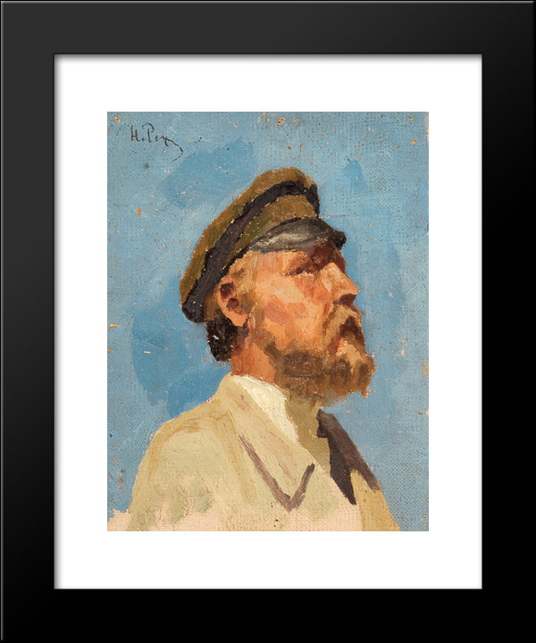Portrait Of Man 20x24 Black Modern Wood Framed Art Print Poster by Roerich, Nicholas