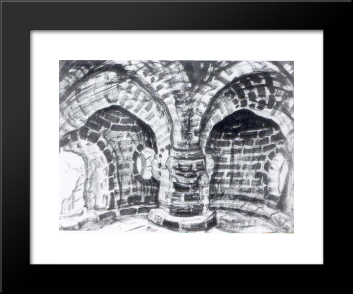 Prison 20x24 Black Modern Wood Framed Art Print Poster by Roerich, Nicholas
