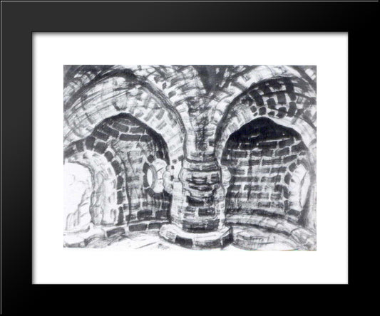 Prison 20x24 Black Modern Wood Framed Art Print Poster by Roerich, Nicholas