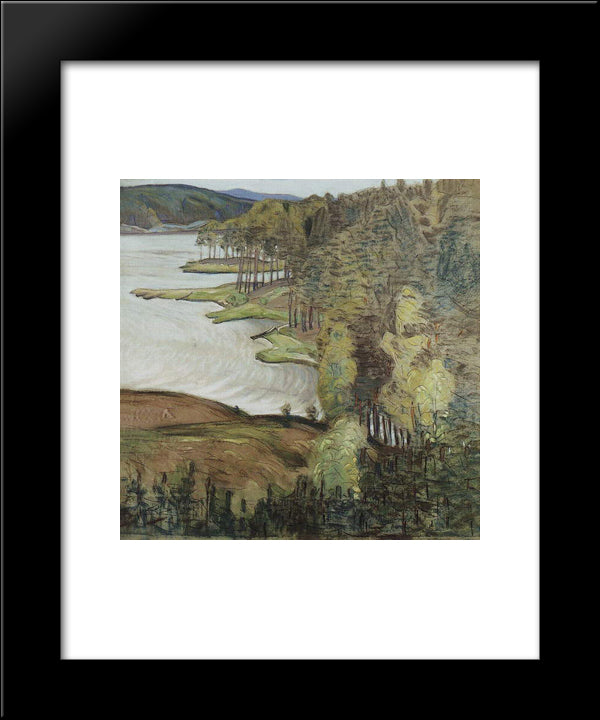 Punkaharju 20x24 Black Modern Wood Framed Art Print Poster by Roerich, Nicholas