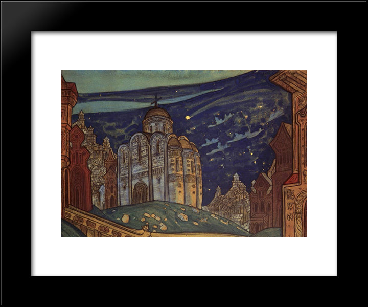 Putivl. Eclipse. 20x24 Black Modern Wood Framed Art Print Poster by Roerich, Nicholas