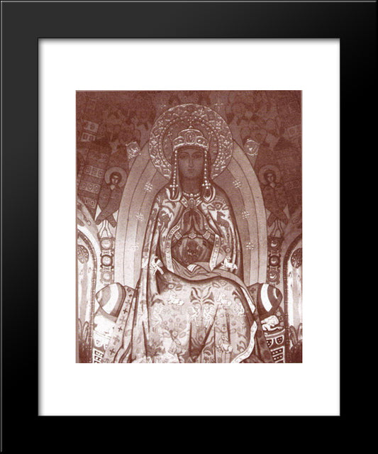 Queen Of Heaven Over River Of Life 20x24 Black Modern Wood Framed Art Print Poster by Roerich, Nicholas