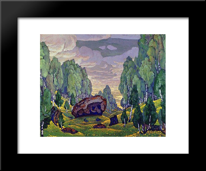 Ravine 20x24 Black Modern Wood Framed Art Print Poster by Roerich, Nicholas