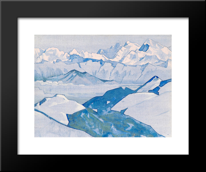 Ridge Of Everest 20x24 Black Modern Wood Framed Art Print Poster by Roerich, Nicholas