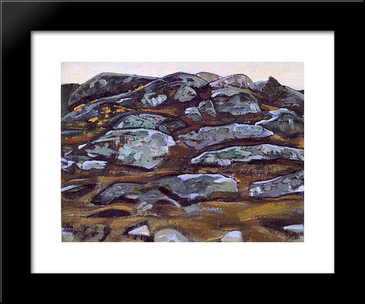 Rocks (Karelia) 20x24 Black Modern Wood Framed Art Print Poster by Roerich, Nicholas