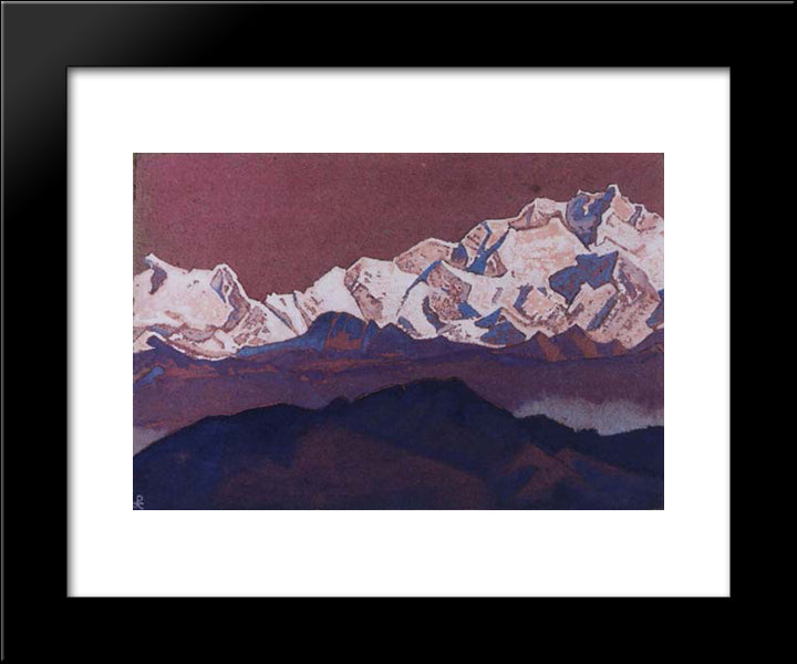 Rocky Peaks. Himalayas. 20x24 Black Modern Wood Framed Art Print Poster by Roerich, Nicholas