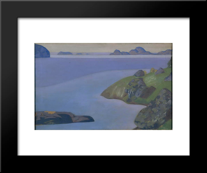 Rocky Seashore 20x24 Black Modern Wood Framed Art Print Poster by Roerich, Nicholas