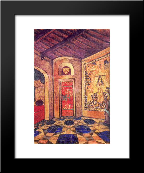 Room Of Queen Anna 20x24 Black Modern Wood Framed Art Print Poster by Roerich, Nicholas
