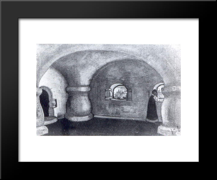 Room Of Sadko 20x24 Black Modern Wood Framed Art Print Poster by Roerich, Nicholas