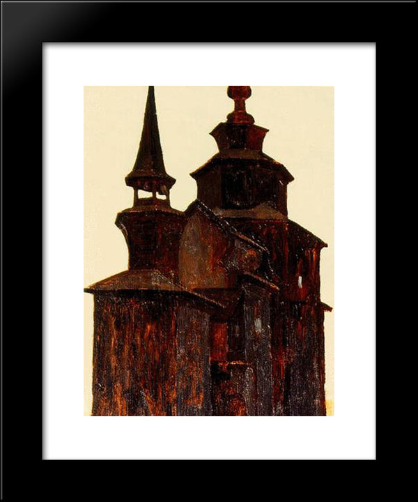 Rostov Veliky. Church On Ishna 20x24 Black Modern Wood Framed Art Print Poster by Roerich, Nicholas