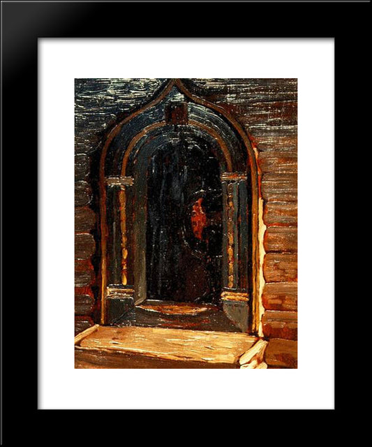 Rostov Veliky. Door Of The Church On Ishna. 20x24 Black Modern Wood Framed Art Print Poster by Roerich, Nicholas