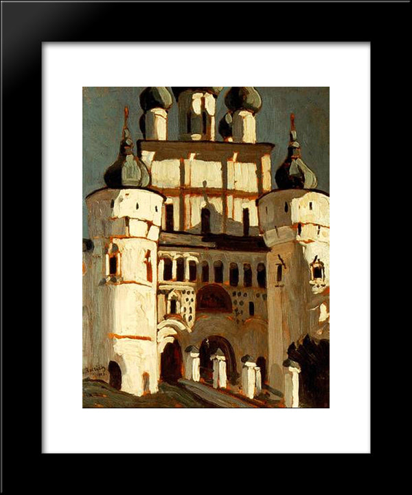 Rostov Veliky. Entrance To Kremlin. 20x24 Black Modern Wood Framed Art Print Poster by Roerich, Nicholas